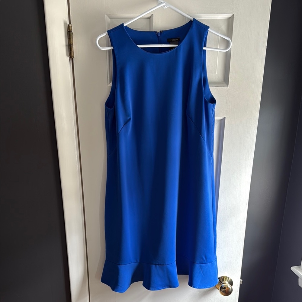 Ann Taylor Factory Blue Sleeveless A-Line Mini Dress